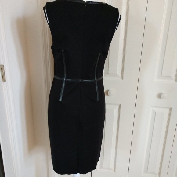 Trina Turk Black w/Leather Trim Sheath Dress 8 - Picture 10 of 12